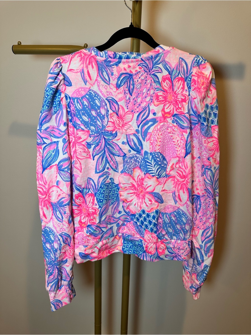 Lilly Pulitzer Floral Crewneck Long Sleeve Shirt - Pink & Blue - SKU 1198 - Picture 5 of 7